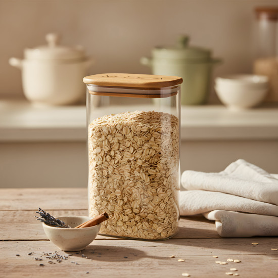 Glass Jar with Wooden Lid XL